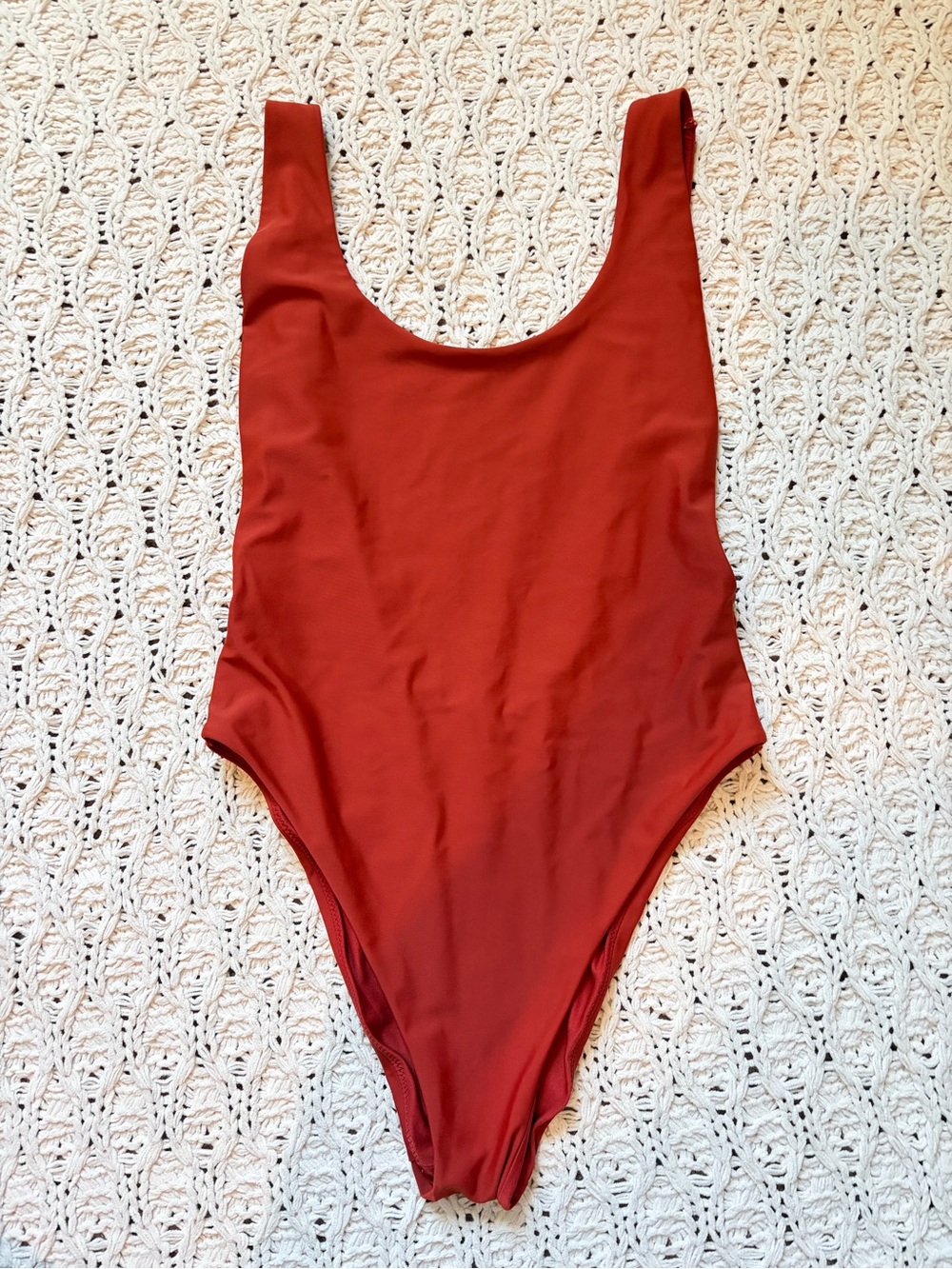 Aerie Scoop Neck Burnt Orange One Piece Swimsuit - Medium